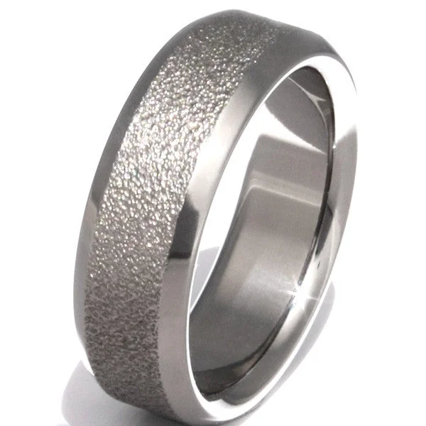 Titanium Rings with a Micro - Inlaid Gemstone for a Subtle SparkleThe Alaska - Frost Titanium Wedding Ring f6 Titanium Rings with a Micro - Inlaid Gemstone for a Subtle SparkleThe Alaska - Frost Titanium Wedding Ring f6