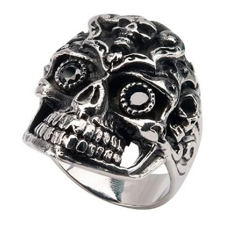Men's high - quality handmade rings for artisanal appealMen's Sovereign Steel Black Oxidized Multi - 38mm Skull Ring Men's high - quality handmade rings for artisanal appealMen's Sovereign Steel Black Oxidized Multi - 38mm Skull Ring