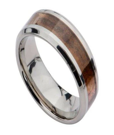 Men's leather - wrapped rings for a rustic charmMen's Titanium Ring with Hawaiian Mango Wood Center Inlay | 8mm Men's leather - wrapped rings for a rustic charmMen's Titanium Ring with Hawaiian Mango Wood Center Inlay | 8mm
