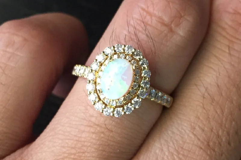Men's cross - shaped rings for a religious statement18k Yellow Gold Oval Double Halo Diamond Engagement Promise Ring Anniversary Men's cross - shaped rings for a religious statement18k Yellow Gold Oval Double Halo Diamond Engagement Promise Ring Anniversary