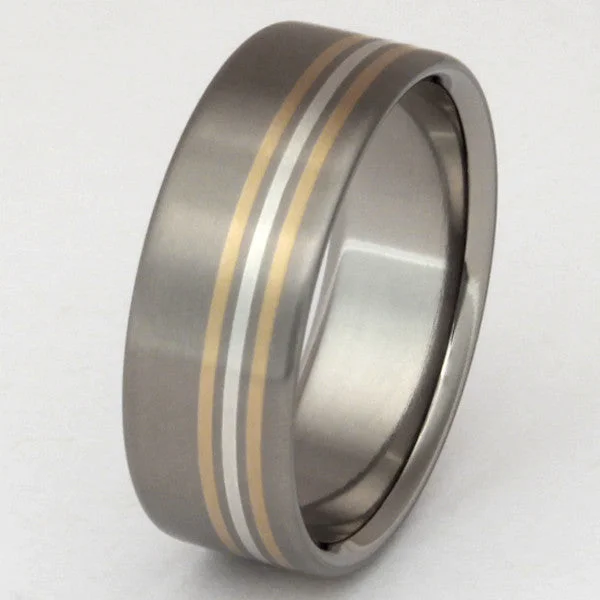 Titanium Rings with a Hidden Hinged Design for Easy SizingSplendor Two Tone Ring m5 Titanium Rings with a Hidden Hinged Design for Easy SizingSplendor Two Tone Ring m5