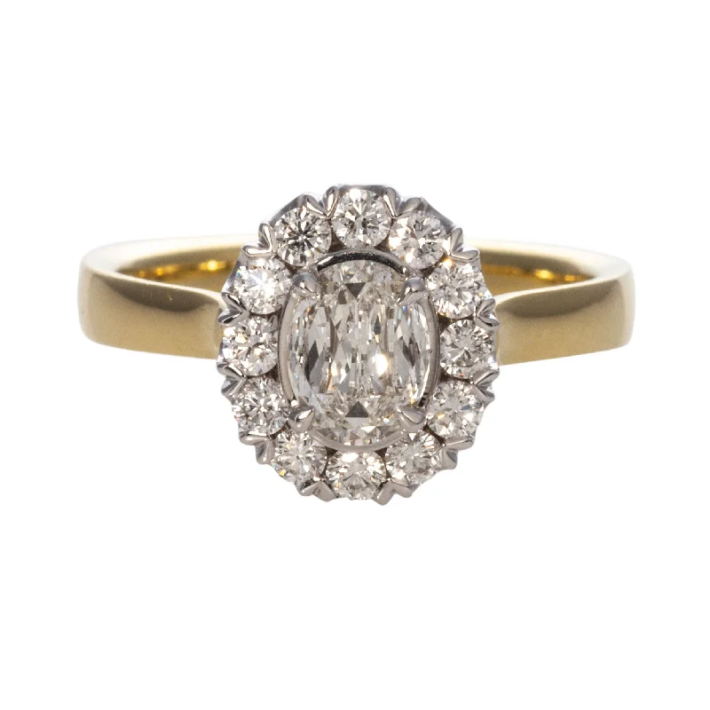 Women's Diamond Rings with Amethyst and Diamond Combinations for a Purple - Hued Elegance.92ctw L’Amour Crisscut Oval Halo Diamond Engagement Ring Women's Diamond Rings with Amethyst and Diamond Combinations for a Purple - Hued Elegance.92ctw L’Amour Crisscut Oval Halo Diamond Engagement Ring