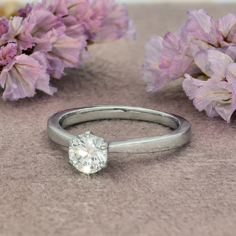 Men's Amethyst Engagement Rings in Sterling Silver with a Contemporary Geometric SettingPre-owned 18ct White Gold Certificated GIA 0.56ct Diamond Solitaire Ring