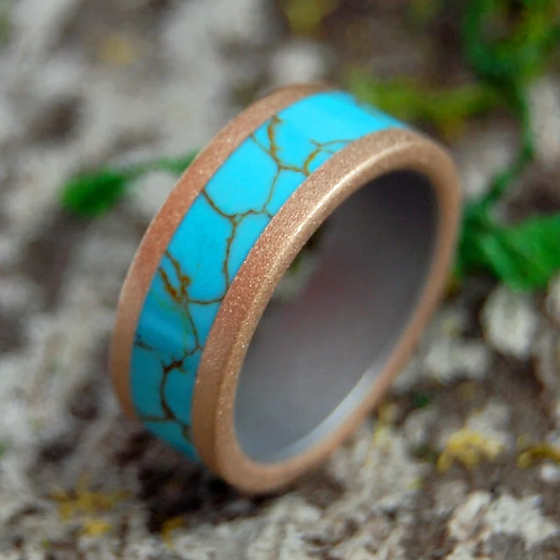 Men's amethyst - filled rings for a purple eleganceJahira Sparkles | Men's Bronze, Titanium & Turquoise Wedding Ring