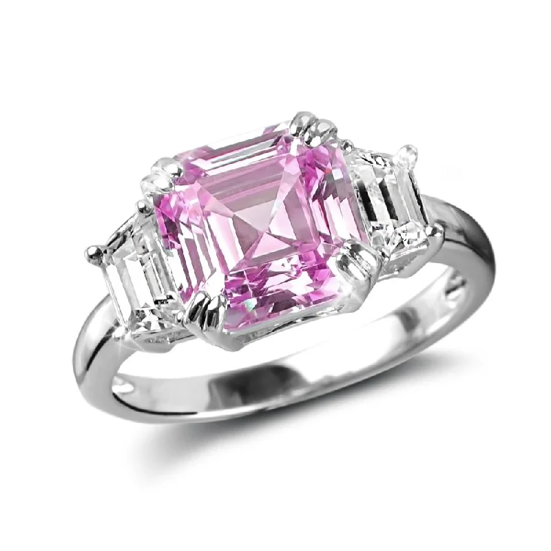 Art Deco - Inspired Women's Rings with Geometric Shapes in 14K GoldAsscher Pretty In Pink Ring Art Deco - Inspired Women's Rings with Geometric Shapes in 14K GoldAsscher Pretty In Pink Ring