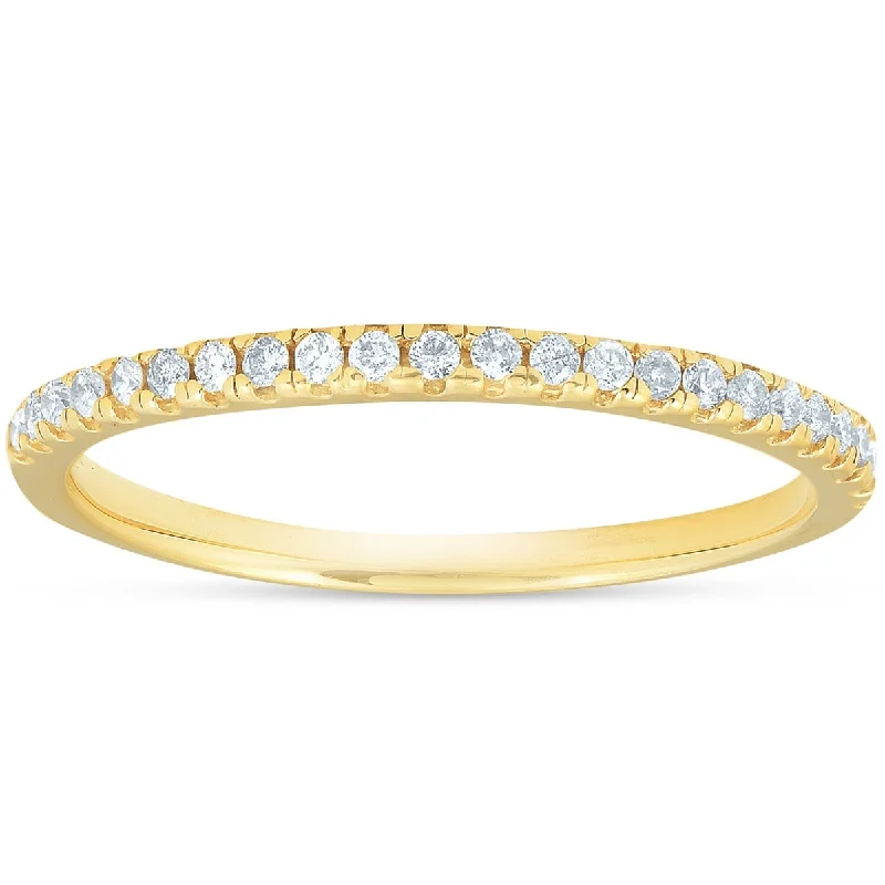 Cushion - Cut Women's Diamond Rings in Platinum with a Soft and Romantic Appearance1/5CT Diamond Wedding Ring Womens Stackable Band 10k Yellow Gold Cushion - Cut Women's Diamond Rings in Platinum with a Soft and Romantic Appearance1/5CT Diamond Wedding Ring Womens Stackable Band 10k Yellow Gold