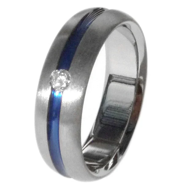 Titanium Rings with a LED - Embedded Feature for a High - Tech LookTitanium Diamond Ring with Blue Inlay s19 Titanium Rings with a LED - Embedded Feature for a High - Tech LookTitanium Diamond Ring with Blue Inlay s19