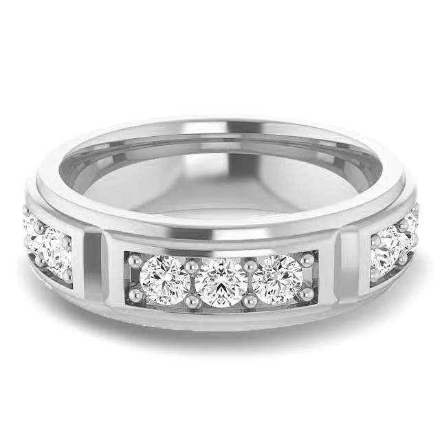 Men's stainless - steel promise rings with a matte finish1.50 ctw Prong Set Round Diamond Men's Ring Men's stainless - steel promise rings with a matte finish1.50 ctw Prong Set Round Diamond Men's Ring