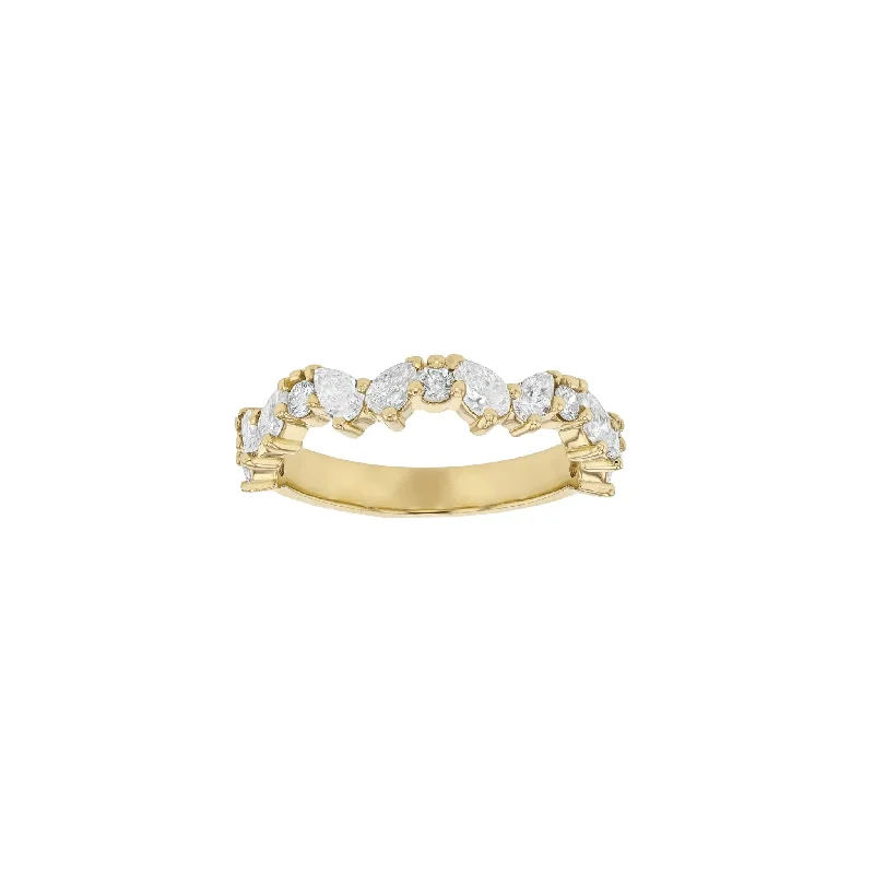 Asscher - cut diamond engagement ring with a pavé - set eternity band in platinumNatural Yellow Gold Ivy Luxe Diamond Band - Size N Asscher - cut diamond engagement ring with a pavé - set eternity band in platinumNatural Yellow Gold Ivy Luxe Diamond Band - Size N