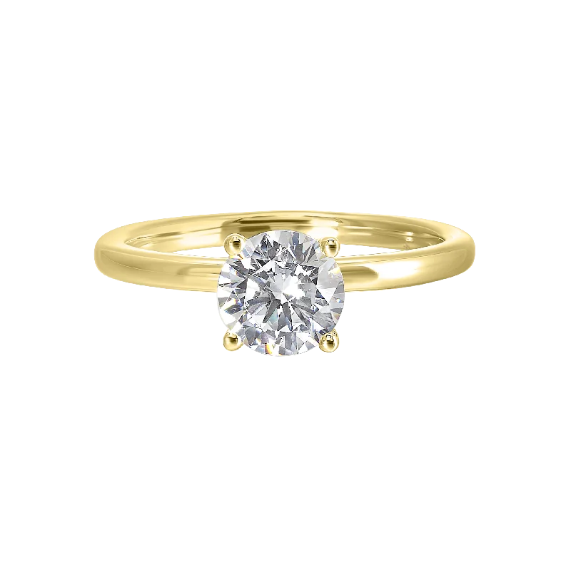 Women's Diamond Rings with Side - Stone Pave Setting for a Sparkling and Continuous ShineThollot-Colorado Cut 14K Yellow Gold .10ctw 4 Prong Style Diamond Semi-Mount Engagement Ring Women's Diamond Rings with Side - Stone Pave Setting for a Sparkling and Continuous ShineThollot-Colorado Cut 14K Yellow Gold .10ctw 4 Prong Style Diamond Semi-Mount Engagement Ring
