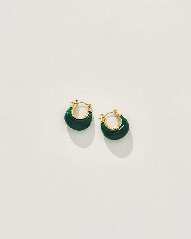 Lightweight hoop earringsCarter Earrings in Gold/Emerald