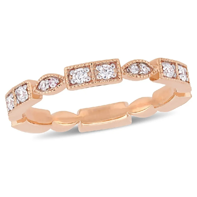 Heart - Shaped Women's Diamond Rings in Rose Gold for a Romantic and Symbolic GiftMiadora 10k Rose Gold 1/3ct TDW Diamond Stackable Eternity Band Heart - Shaped Women's Diamond Rings in Rose Gold for a Romantic and Symbolic GiftMiadora 10k Rose Gold 1/3ct TDW Diamond Stackable Eternity Band