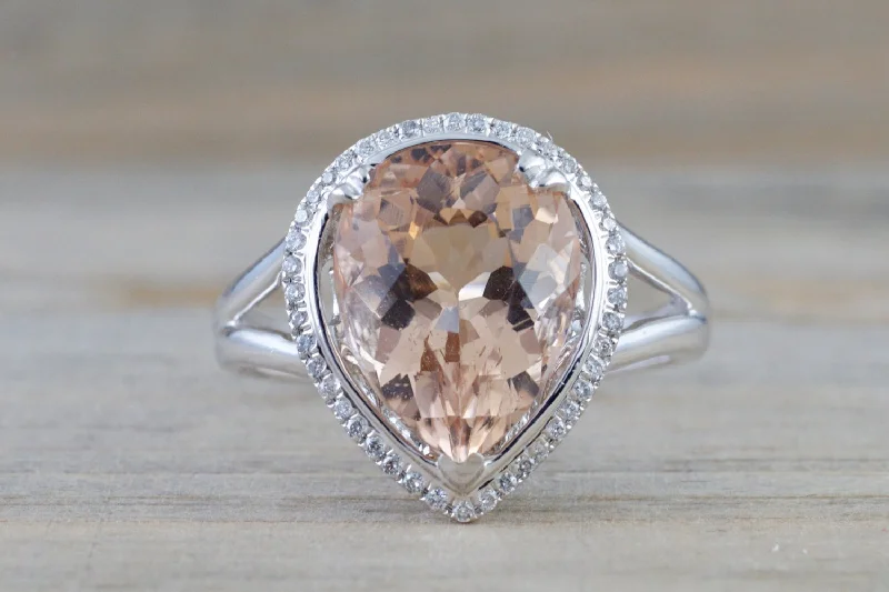 Men's silicone fitness rings for active lifestyles4.16 cts 14k White Gold Pear Peach Pink Morganite set in a Diamond Halo Engagement Ring Vintage Men's silicone fitness rings for active lifestyles4.16 cts 14k White Gold Pear Peach Pink Morganite set in a Diamond Halo Engagement Ring Vintage
