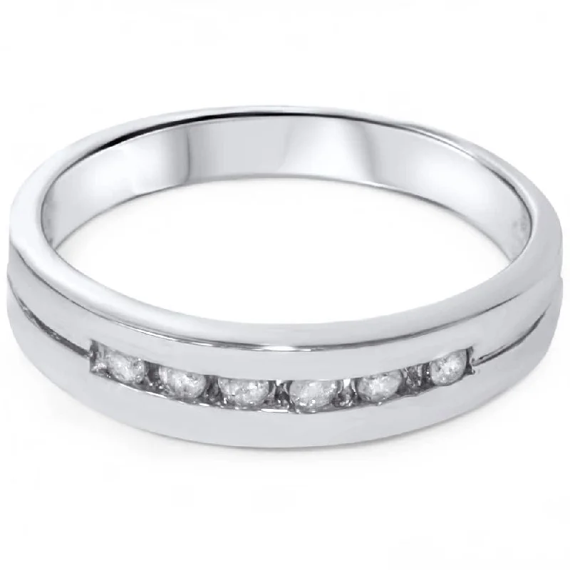 Women's Diamond Rings with Opal Inlays and Diamond Accents for a Mysterious and Iridescent Look1/4ct Diamond Wedding White Gold Stackable Guard Ring