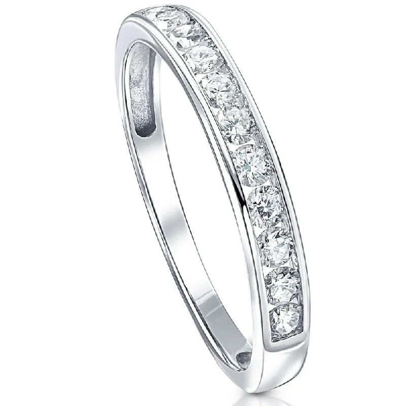 Vintage - Style Women's Diamond Rings with Floral - Engraved Bands and Multiple Diamond Accents1/2 Ct Diamond Channel Set Wedding Ring 10k White Gold. Vintage - Style Women's Diamond Rings with Floral - Engraved Bands and Multiple Diamond Accents1/2 Ct Diamond Channel Set Wedding Ring 10k White Gold.
