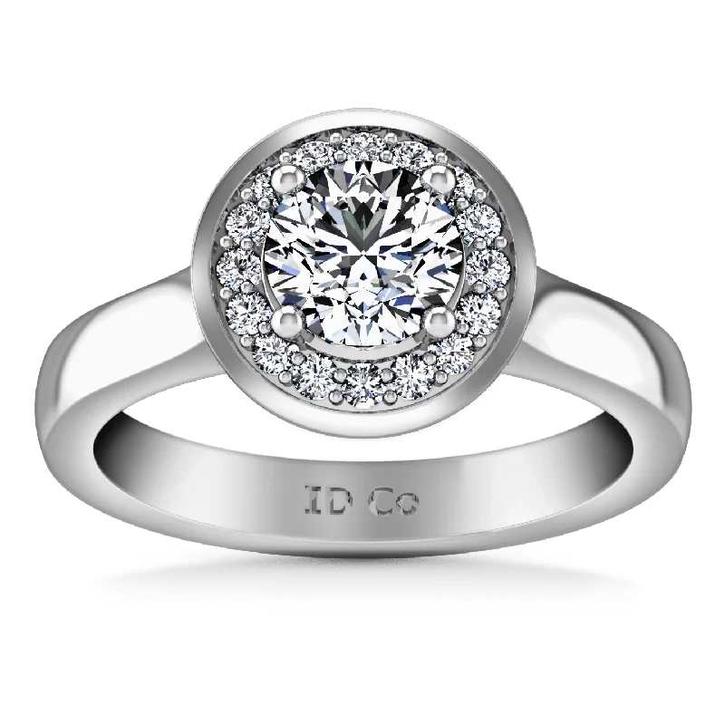 Women's 18K Gold Solitaire Diamond Ring for an Elegant Everyday LookRound Diamond Halo Engagement Ring Erica 14K White Gold Women's 18K Gold Solitaire Diamond Ring for an Elegant Everyday LookRound Diamond Halo Engagement Ring Erica 14K White Gold