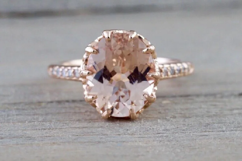 Men's pinky rings with a small gemstone14k Rose Gold Oval Morganite Engagement Promise Wedding Anniversary Ring Men's pinky rings with a small gemstone14k Rose Gold Oval Morganite Engagement Promise Wedding Anniversary Ring