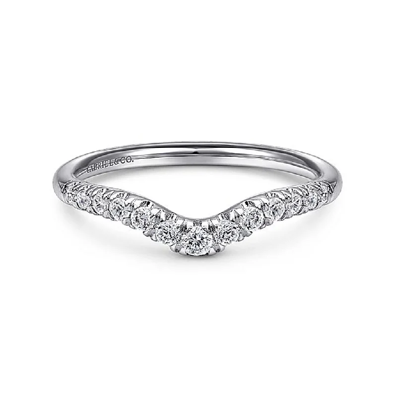 Adjustable Women's Diamond Rings with a Flexible Band for a Comfortable and Custom Fit14K White Gold Curved French Pavé Set Diamond Wedding Band Adjustable Women's Diamond Rings with a Flexible Band for a Comfortable and Custom Fit14K White Gold Curved French Pavé Set Diamond Wedding Band