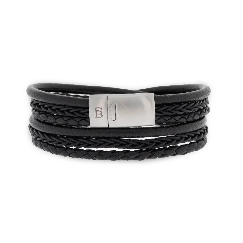 Men's Tanzanite Engagement Rings in Palladium with a Three - Stone ArrangementBonacci Leather Bracelet Black LBB/001S Men's Tanzanite Engagement Rings in Palladium with a Three - Stone ArrangementBonacci Leather Bracelet Black LBB/001S