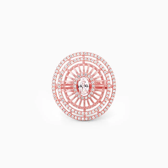 Art Deco - Inspired Women's Rings with Geometric Shapes in 14K GoldRose Gold Lovesome Ring