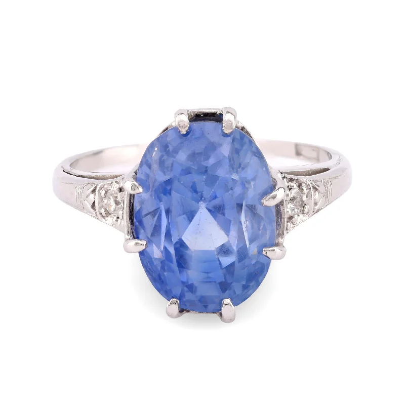 Princess - cut diamond engagement ring with a pavé - set band in platinumMid Century GIA 11.51 Carat No Heat Sapphire Diamond 14K White Gold Ring Princess - cut diamond engagement ring with a pavé - set band in platinumMid Century GIA 11.51 Carat No Heat Sapphire Diamond 14K White Gold Ring