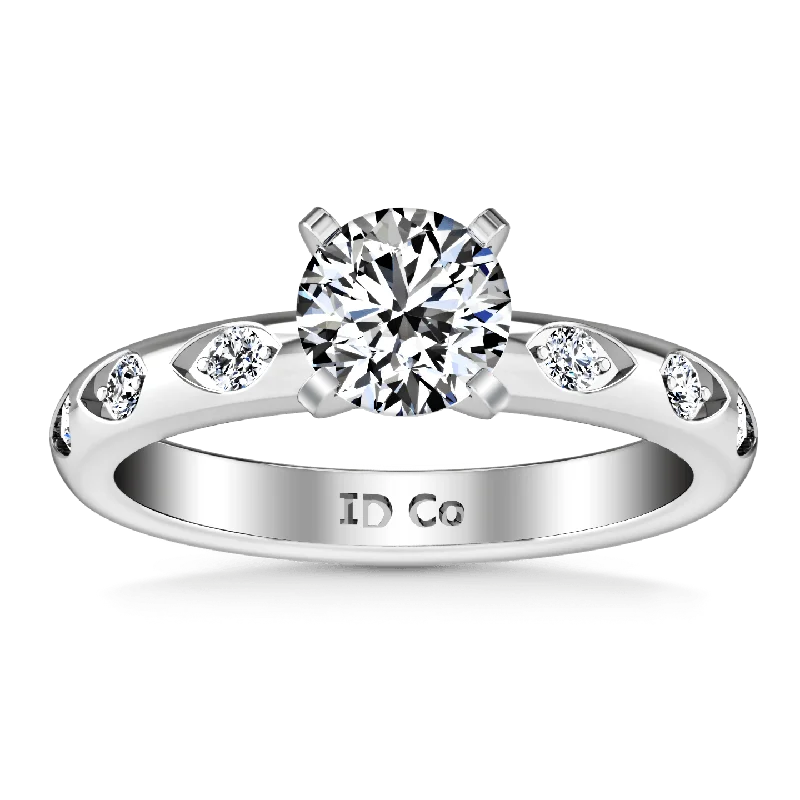 Women's 18K Gold Solitaire Diamond Ring for an Elegant Everyday LookRound Diamond Pave Engagement Ring Jazz 14K White Gold Women's 18K Gold Solitaire Diamond Ring for an Elegant Everyday LookRound Diamond Pave Engagement Ring Jazz 14K White Gold