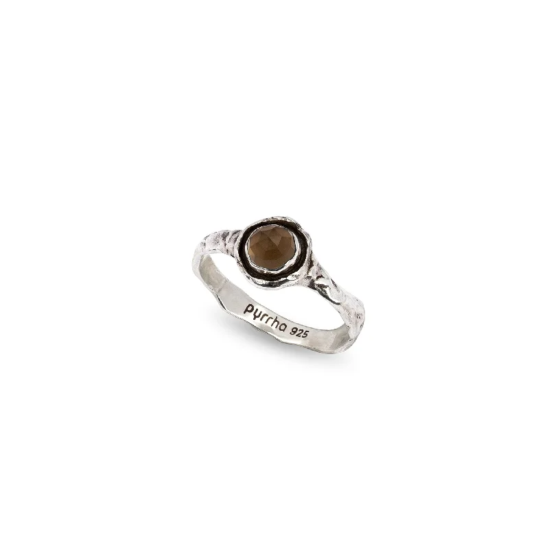 Women's Rings with Birthstones for a Personalized TouchSmoky Quartz Small Faceted Stone Talisman Ring Women's Rings with Birthstones for a Personalized TouchSmoky Quartz Small Faceted Stone Talisman Ring