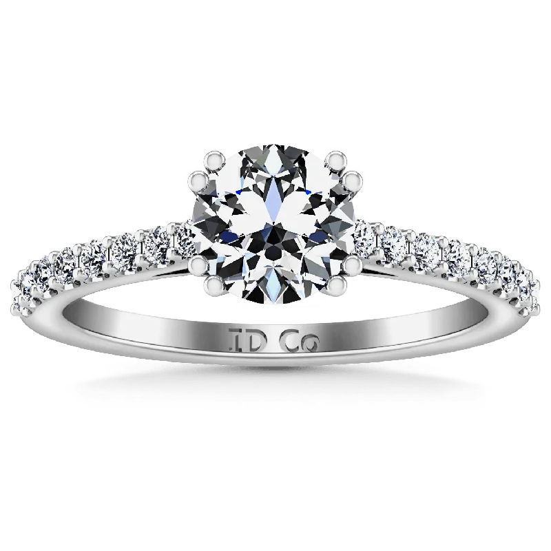 Women's Rings with Birthstones for a Personalized TouchRound Diamond Pave Engagement Ring Legacy 14K White Gold Women's Rings with Birthstones for a Personalized TouchRound Diamond Pave Engagement Ring Legacy 14K White Gold