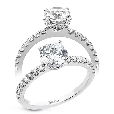 Signature - Design Women's Diamond Rings with a Brand - Specific Pattern and High - Quality DiamondsEngagement Ring in 18k Gold with Diamonds Signature - Design Women's Diamond Rings with a Brand - Specific Pattern and High - Quality DiamondsEngagement Ring in 18k Gold with Diamonds