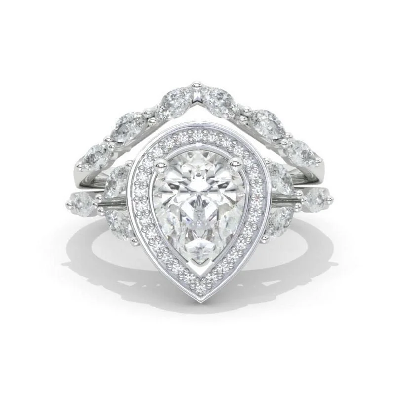 Men's Sapphire Engagement Rings in 18K White Gold with Pave Diamond Accents2CT Pear Shape Moissanite Engagement Ring Set, White Gold, Halo Vintage Moissanite Band, V Band Vintage Anniversary Ring Set Men's Sapphire Engagement Rings in 18K White Gold with Pave Diamond Accents2CT Pear Shape Moissanite Engagement Ring Set, White Gold, Halo Vintage Moissanite Band, V Band Vintage Anniversary Ring Set