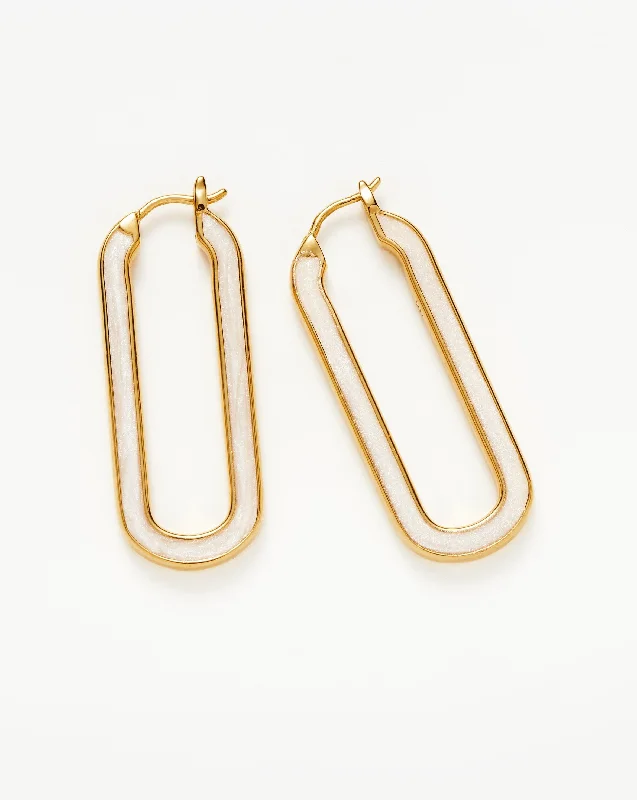 Trendy hoop earringsEnamel Haze Ovate Large Hoop Earrings