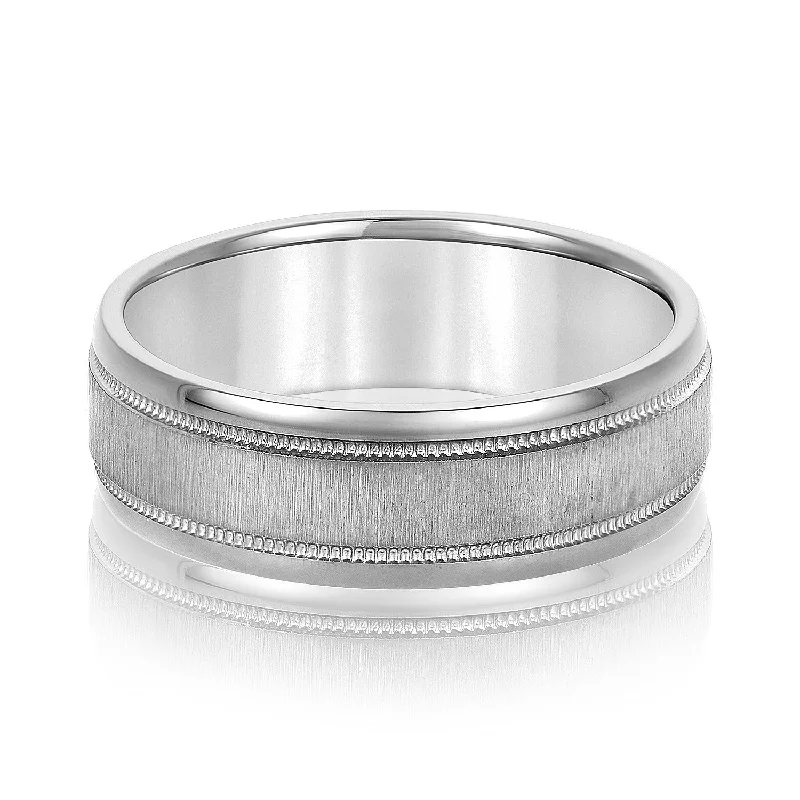 Men's meteorite - inlay rings for a cosmic touchMen's Beveled Milgrain Accents Band Men's meteorite - inlay rings for a cosmic touchMen's Beveled Milgrain Accents Band