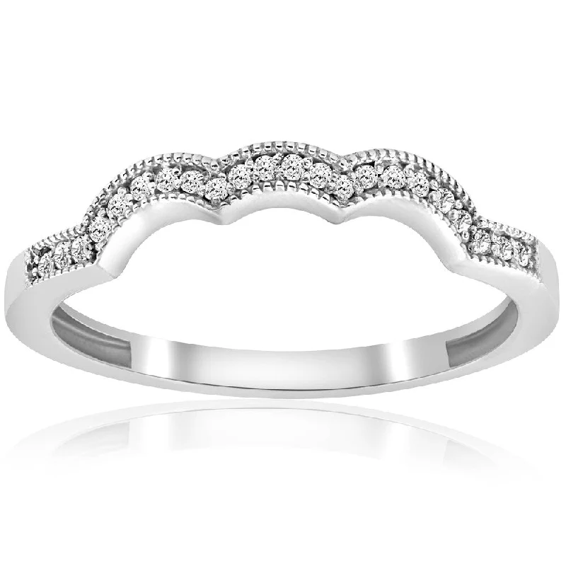 Heart - Shaped Women's Diamond Rings in Rose Gold for a Romantic and Symbolic Gift1/4CT Diamond Curved Wedding Ring 14K White Gold Heart - Shaped Women's Diamond Rings in Rose Gold for a Romantic and Symbolic Gift1/4CT Diamond Curved Wedding Ring 14K White Gold