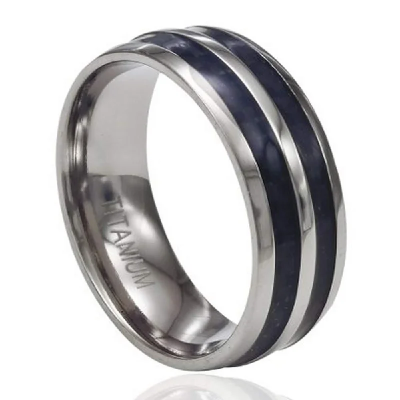 Men's animal - print rings with leopard or snake patternsMen's Titanium Ring with Two Rows of Black Carbon Fiber and Rounded Edges | 8mm Men's animal - print rings with leopard or snake patternsMen's Titanium Ring with Two Rows of Black Carbon Fiber and Rounded Edges | 8mm