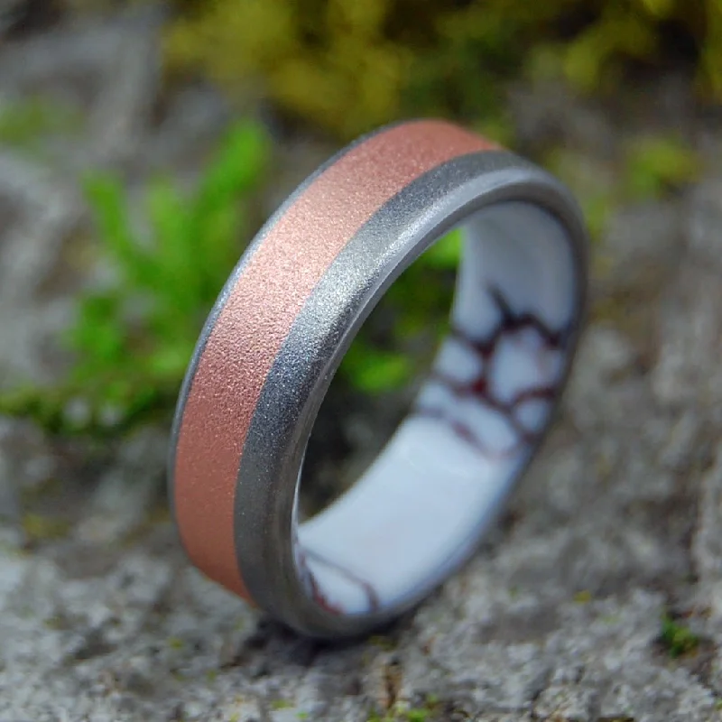 Men's kinetic rings with moving partsCopperstone | Men's Jasper Stone, Copper & Titanium Wedding Ring
