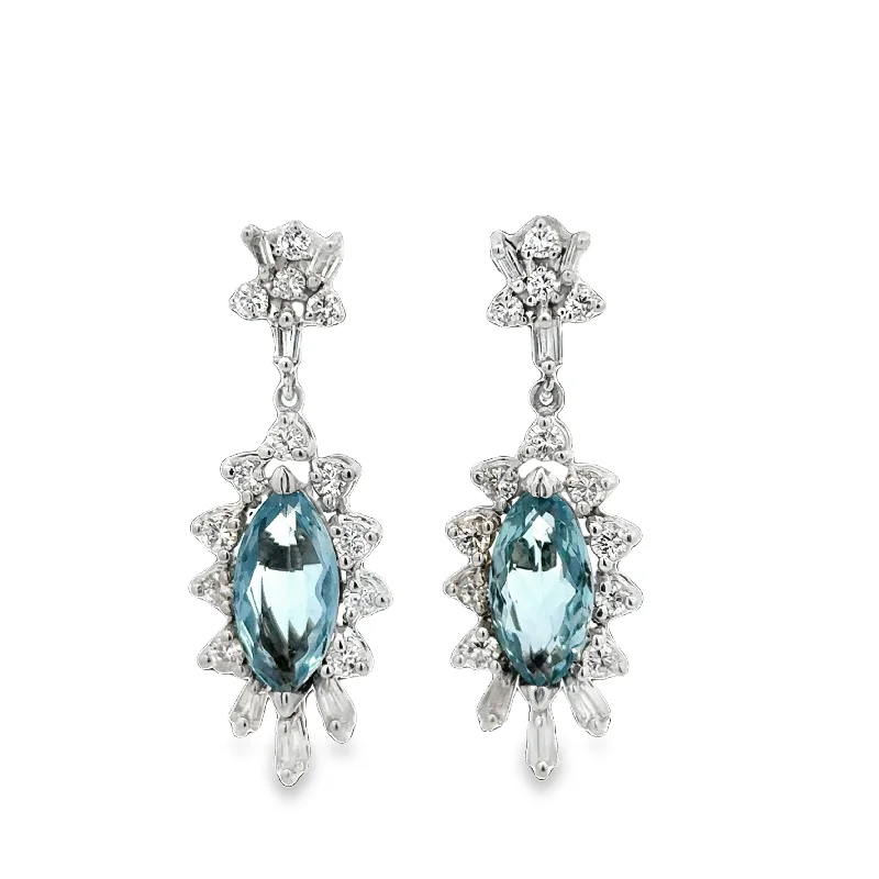 Oval - cut sapphire and diamond engagement ring in 18K white goldStunning Aquamarine and Diamond Drop Earrings in 18k White Gold Oval - cut sapphire and diamond engagement ring in 18K white goldStunning Aquamarine and Diamond Drop Earrings in 18k White Gold