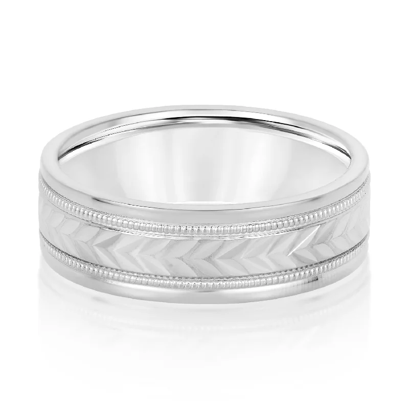 Men's music - note rings for musiciansMen's Leafy Floral Design with Milgrain Band Men's music - note rings for musiciansMen's Leafy Floral Design with Milgrain Band