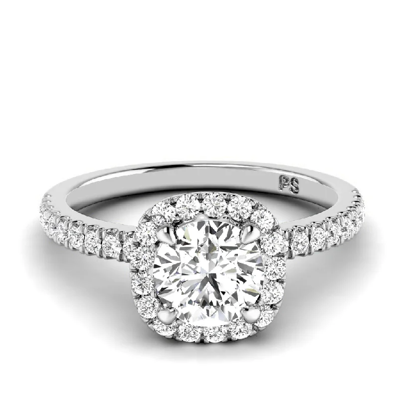 Men's Diamond Engagement Rings with Platinum Band and Halo Setting for a Luxury Proposal0.90-3.40 CT Round Cut Lab Grown Diamonds - Engagement Ring
