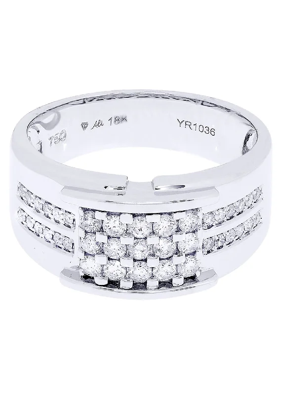 Princess - Cut Women's Diamond Rings in White Gold with a High - Clarity Diamond for a Modern LookWhite Gold Pinky Diamond Ring| 0.61 Carats| 9.58 Grams