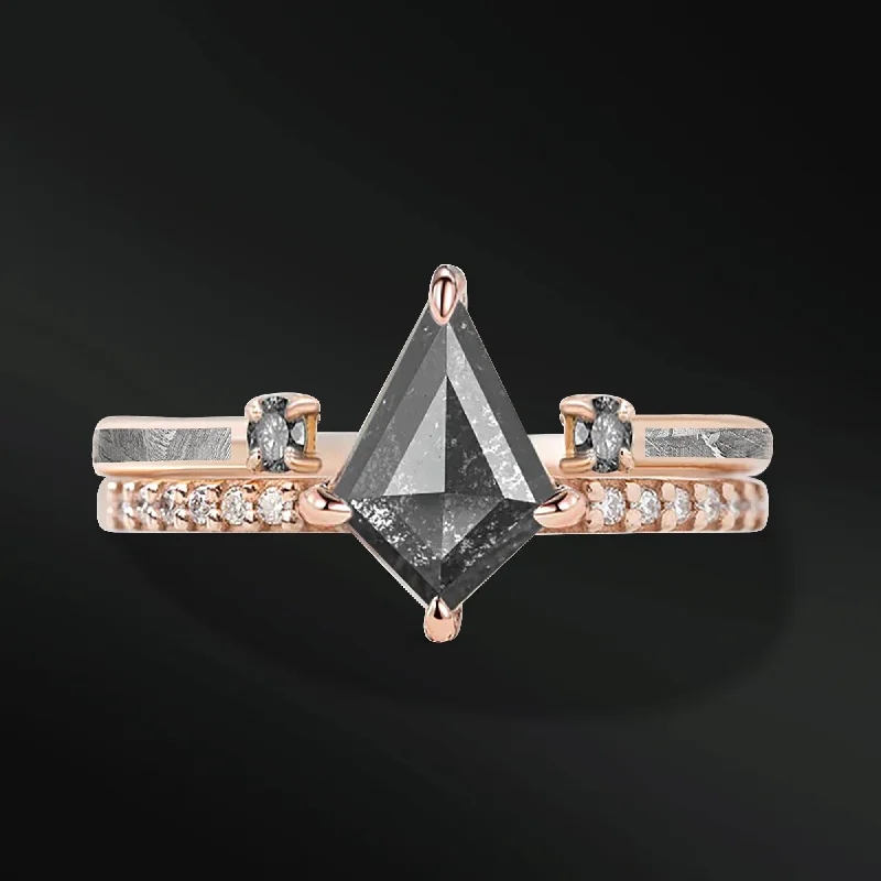 Statement - Making Cocktail Rings for Women with Large Cubic ZirconiaCOSMO - 14K GOLD ENGAGEMENT RING SET - NATURAL METEORITE AND KITE GALAXY DIAMOND RINGS Statement - Making Cocktail Rings for Women with Large Cubic ZirconiaCOSMO - 14K GOLD ENGAGEMENT RING SET - NATURAL METEORITE AND KITE GALAXY DIAMOND RINGS