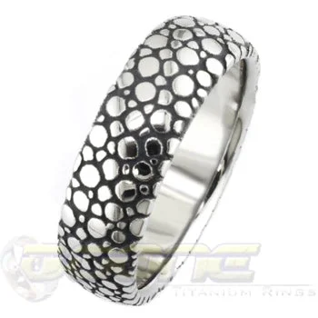 Titanium Rings with a Geometric - Shaped Inlay PatternStingray