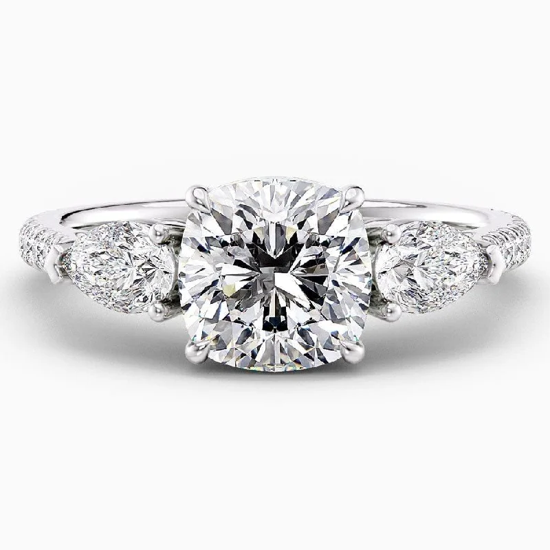 Men's Emerald Engagement Rings with 14K Yellow Gold and Vintage - Style FiligreeKaelie Three Stone Lab Grown Diamond Engagement Ring