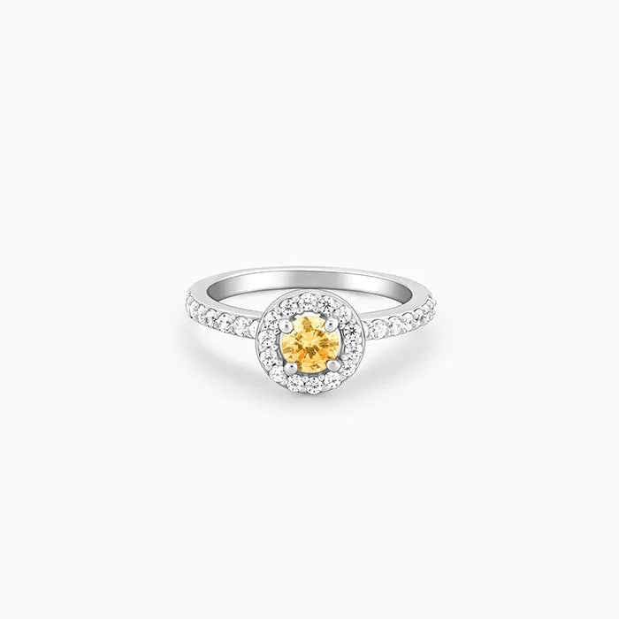 Tennis - Style Women's Rings with a Row of Round Diamonds in PlatinumSilver Zenith Ring