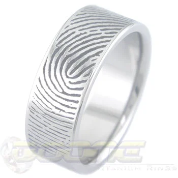 Titanium Rings with a Cubic Zirconia - Embellished BandFingerprint