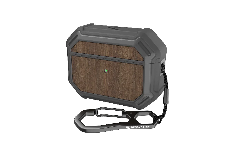 Men's turquoise - inlaid rings for a southwestern feelGroove Case Gun Metal/Walnut for AirPods Pro Men's turquoise - inlaid rings for a southwestern feelGroove Case Gun Metal/Walnut for AirPods Pro