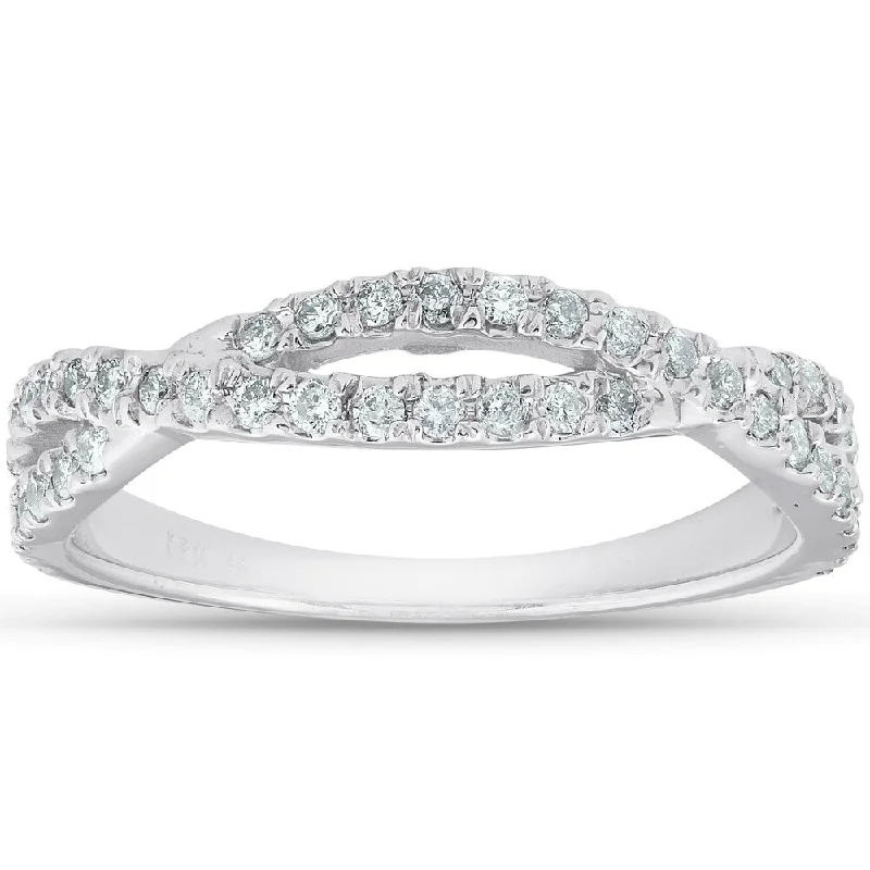 Art Deco - Inspired Women's Diamond Rings with Geometric Designs and Baguette - Cut Diamonds3/8ct Diamond Wedding Ring Womens Infinity Crossover Band 14k White Gold Art Deco - Inspired Women's Diamond Rings with Geometric Designs and Baguette - Cut Diamonds3/8ct Diamond Wedding Ring Womens Infinity Crossover Band 14k White Gold