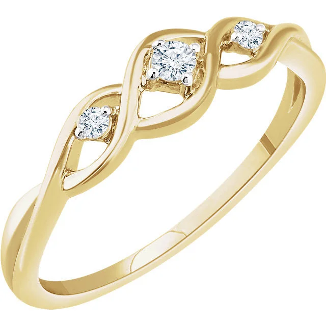Vintage - Style Women's Diamond Rings with Floral - Engraved Bands and Multiple Diamond Accents14K Gold 3-Stone .08 CTW Diamond Freeform Promise Ring - White or Yellow Gold Vintage - Style Women's Diamond Rings with Floral - Engraved Bands and Multiple Diamond Accents14K Gold 3-Stone .08 CTW Diamond Freeform Promise Ring - White or Yellow Gold
