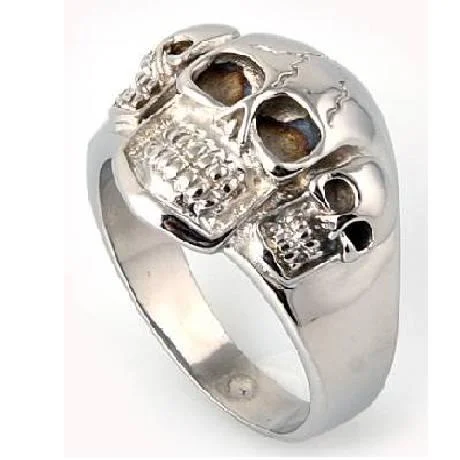 Men's music - note rings for musiciansTriple Skull Stainless Steel Ring -20mm