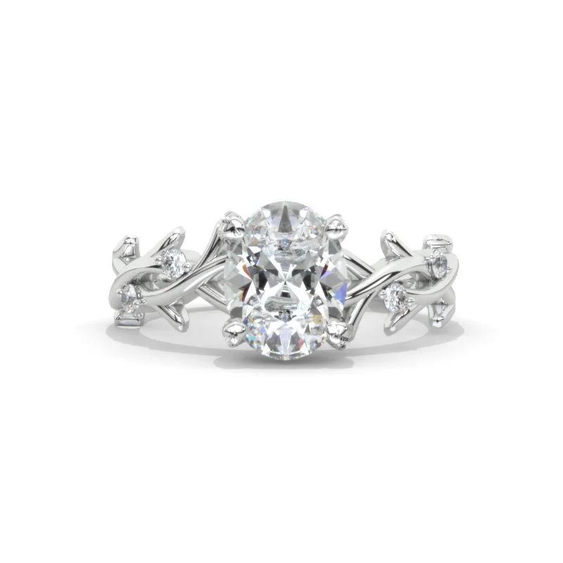 Men's Peridot Engagement Rings in 14K Gold - Filled Metal with a Micro - Pave Setting2 Carat Oval Moissanite Floral Twig Setting White Gold Engagement Ring Men's Peridot Engagement Rings in 14K Gold - Filled Metal with a Micro - Pave Setting2 Carat Oval Moissanite Floral Twig Setting White Gold Engagement Ring