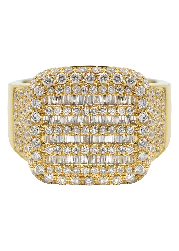 Marquise - Cut Women's Diamond Rings in Palladium for a Unique and Elongated ShapeMens Diamond Ring | 1.88 Carats | 11.07 Grams